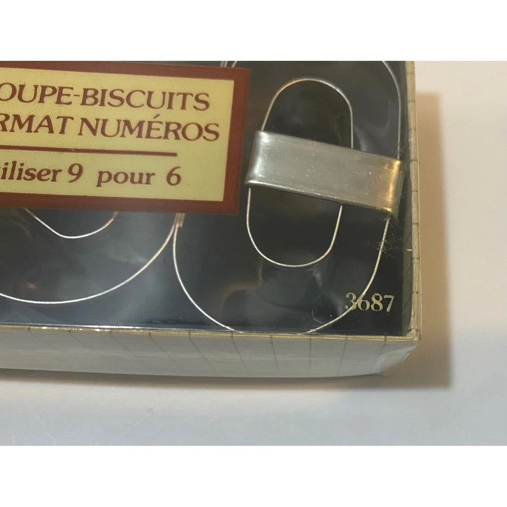 Vintage Fox Run Craftsmen Number Cookie Cutter Set‎ 1980 Tin Steel 3687 9pc